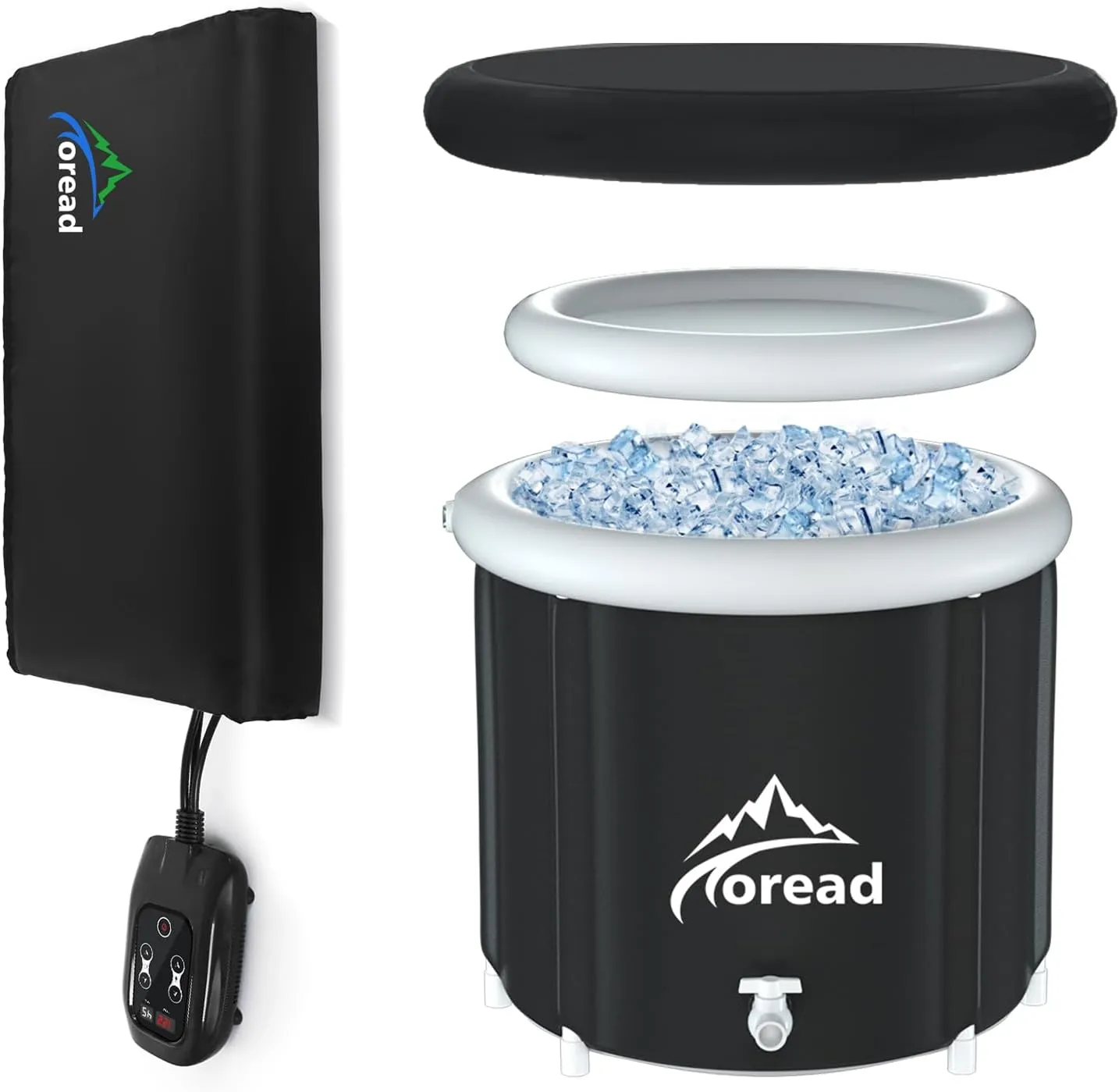 TOREAD Sauna and Cold Plunge Combo-Far Infrared Portable Sauna Blanket with Remote Control, Adjustable Temperature & Portable Ice Bath Tub-87gal Portable Cold Plunge Tub with Carry Bag Sauna an