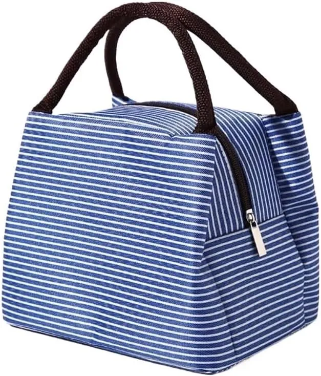 Tote Lunch Bag Portable Lunch Bag Multifunctional Tote Lunch Bag Lunch Bag Easy to Clean Suitable for Work Student Outdoor Camping and So On(Blue)