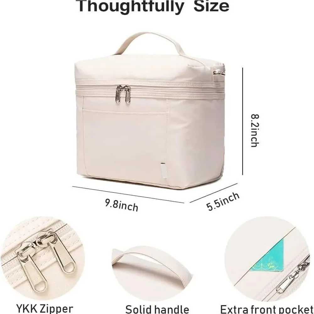 Tote Lunch Bag Portable Lunch Bag Multifunctional Tote Lunch Bag Lunch Bag Easy to Clean Suitable for Work Student Outdoor Camping and So On(Pink)