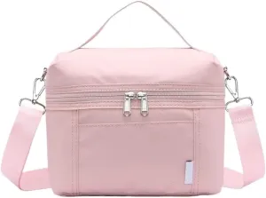 Tote Lunch Bag Portable Lunch Bag Multifunctional Tote Lunch Bag Lunch Bag Easy to Clean Suitable for Work Student Outdoor Camping and So On(Pink)