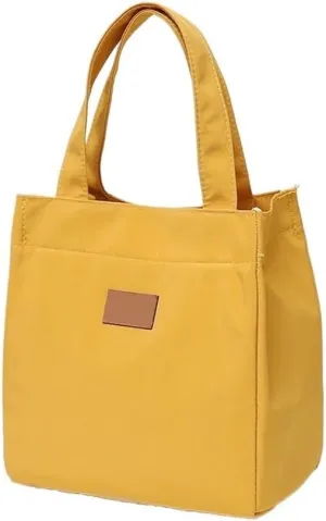 Tote Lunch Bag Portable Lunch Bag Multifunctional Tote Lunch Bag Lunch Bag Easy to Clean Suitable for Work Student Outdoor Camping Office and So On(Yellow)