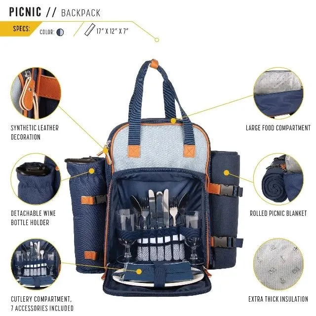 TRAVEL PINIC COOLER BACKPACK - 15 PIECE