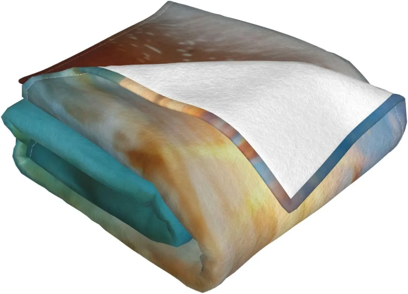 Tropical Sunset Sea Turtle Sandy Beach 60"X50" Flannel Blanket - 100% Soft Polyester, Lightweight and Warm, Suitable for Families, Camping, Travel