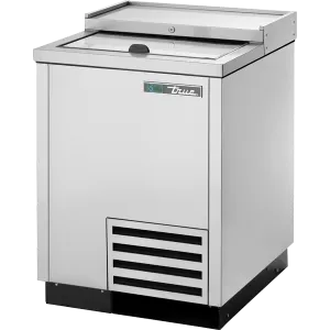 True TD-24-7-S-HC Solid Slide Lid Stainless Steel Deep Well Horizontal Bottle Cooler with Hydrocarbon Refrigerant