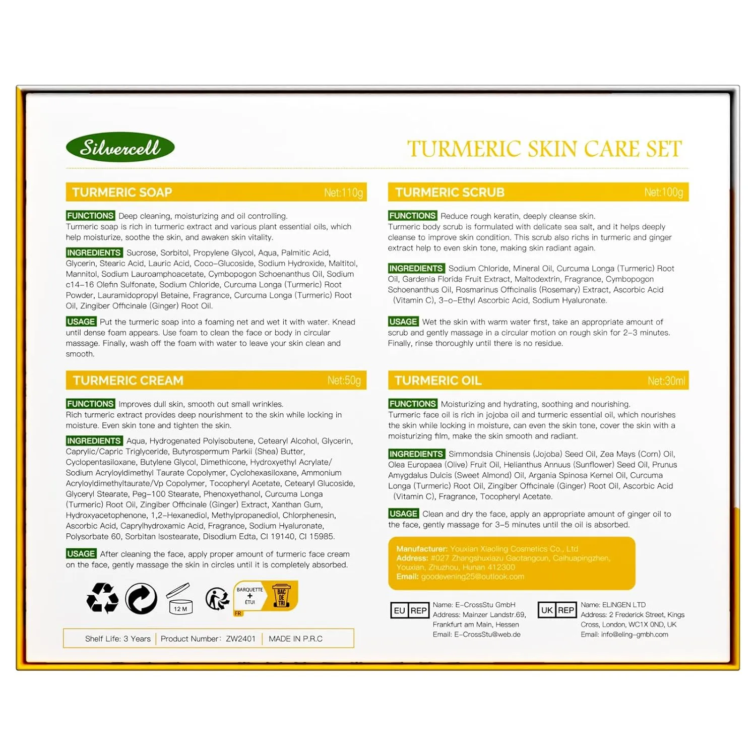 Turmeric Skin Care Set with Vitamin C, Turmeric Skincare Set Birthday Gifts for Women, Skin Care Kit for Anti-Aging Hydrating, Face Care with Turmeric Soap Bar & Scrub, Turmeric Oil & Face Cream