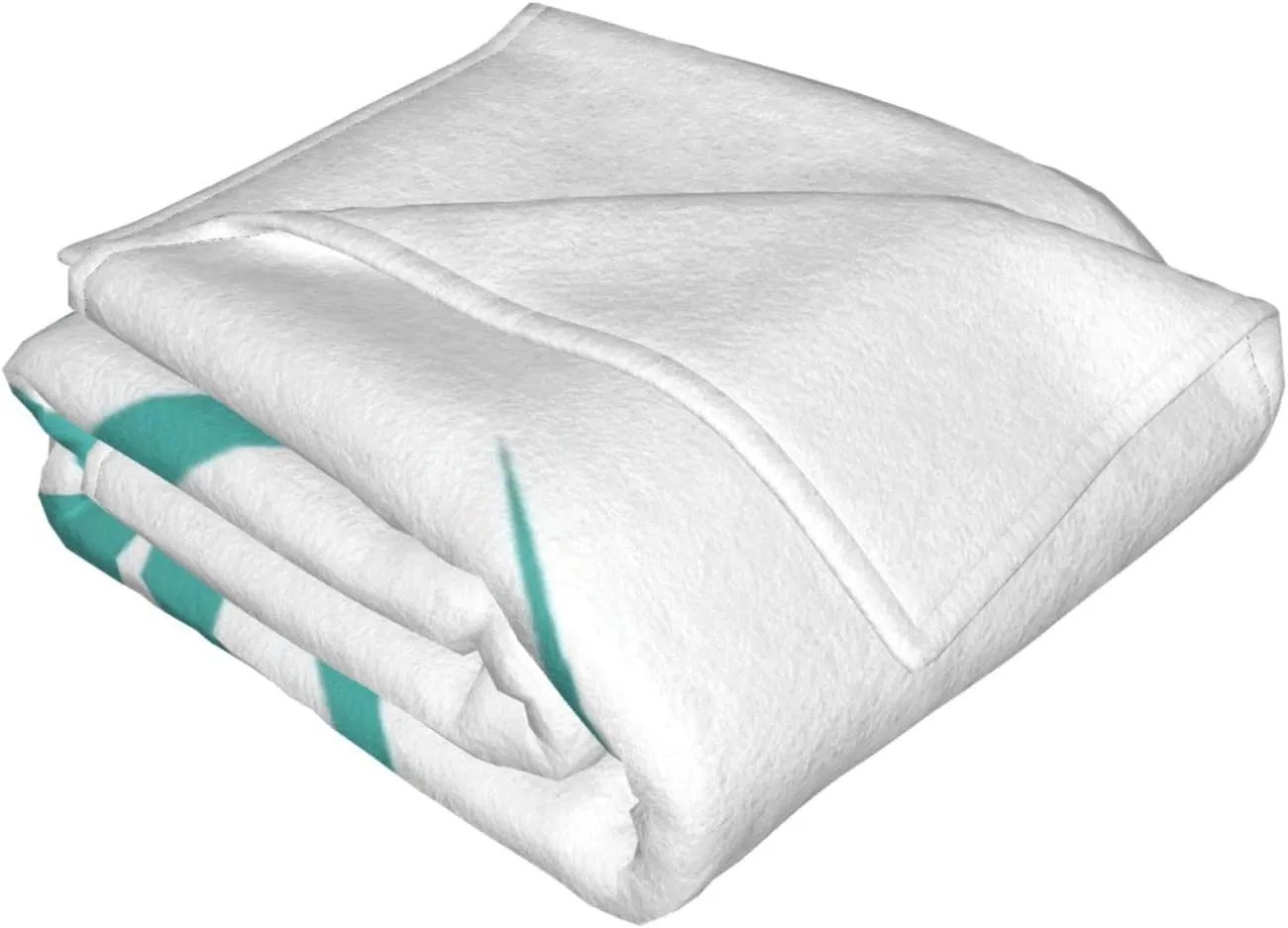 Turquoise Blue Mid Century Modern Retro 60"X50" Flannel Blanket - 100% Soft Polyester, Lightweight and Warm, Suitable for Families, Camping, Travel