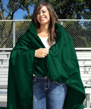 Ultimate SportsWrap - PATENTED - The Only WEARABLE Weatherproof/Stadium/Picnic/Sports Blanket, complete with Upper and Lower Zippers, Lined & Adjustable Hood and Inside Hand Warmers, 70" X 58"