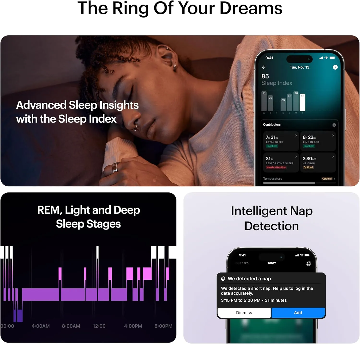 ULTRAHUMAN Ring AIR - Sleep & Fitness Tracker, FSA-Approved Wearable, Smart Ring for Women & Men, No App Fee for Standard Features (Size 8)