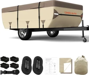 Umbrauto Pop Up Camper Cover for 14'-16' Folding Tent Trailer – 7-Layer Top, 3-Layer Side, Waterproof, Windproof, Sun-Resistant, Heavy-Duty Cover for All-Weather Protection
