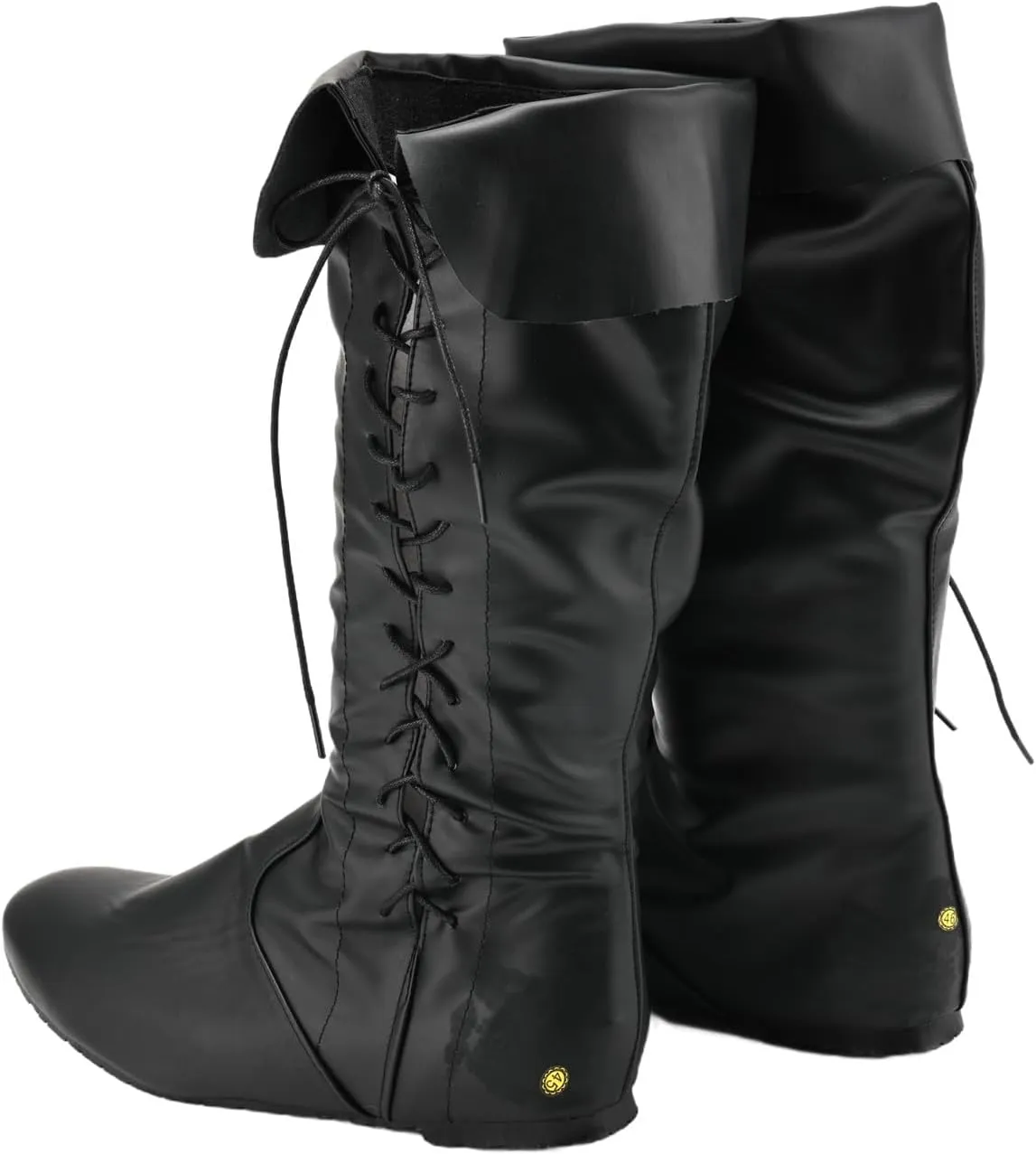Unisex Renaissance Boots Medieval PU Leather Pirate Shoes Cowboy Distressed Chic Western Knight Boot