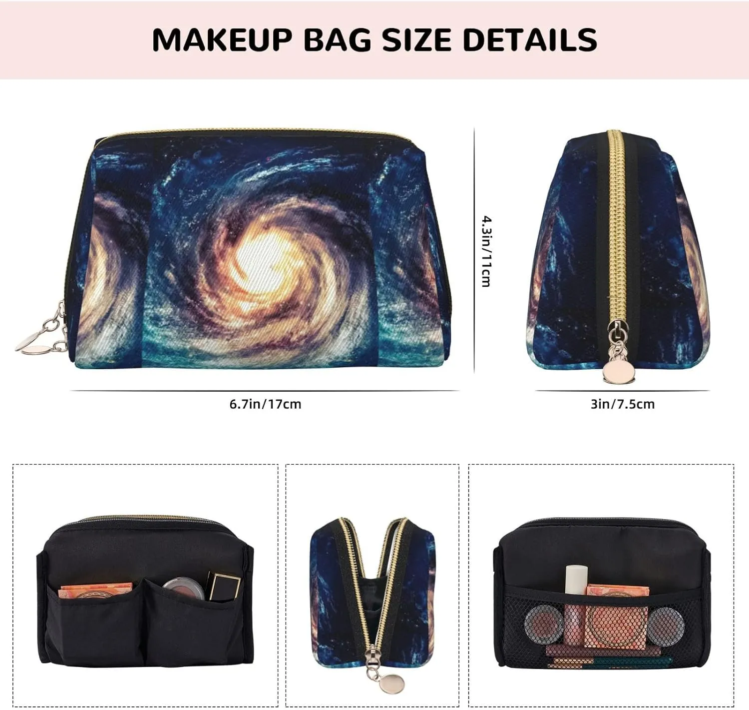 Universe Milky Way Galaxy Travel-Ready Toiletry Bag, Compact Makeup Organizer For Women
