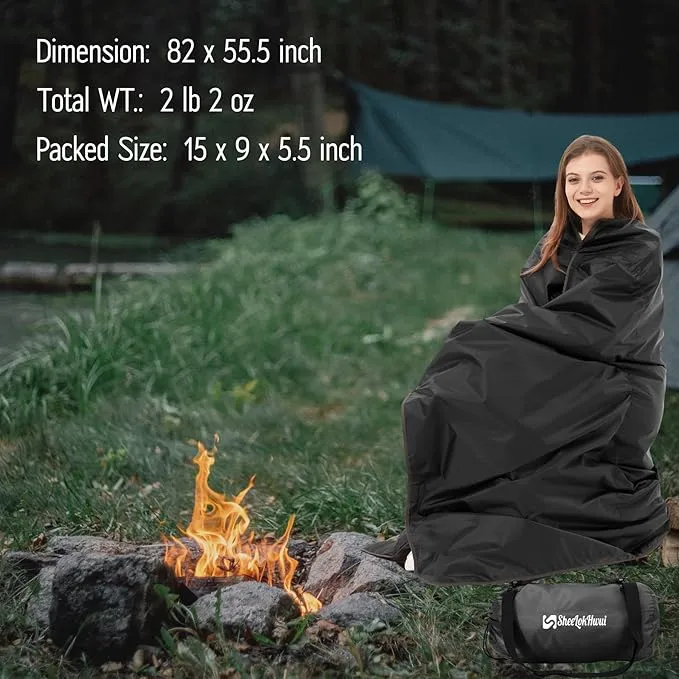 Updated Stadium Blanket for Cold Weather, 4-in-1 Waterproof Large Outdoor Blanket. Warm, Windproof, Portable, Great for Sports Events, Camping, Hiking, Picnic - 82x55in., Dark Gray