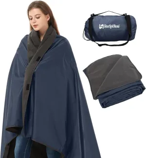 Updated Stadium Blanket for Cold Weather, 4-in-1 Waterproof Large Outdoor Blanket. Warm, Windproof, Portable, Great for Sports Events, Camping, Hiking, Picnic - 82x55in., Royal Blue