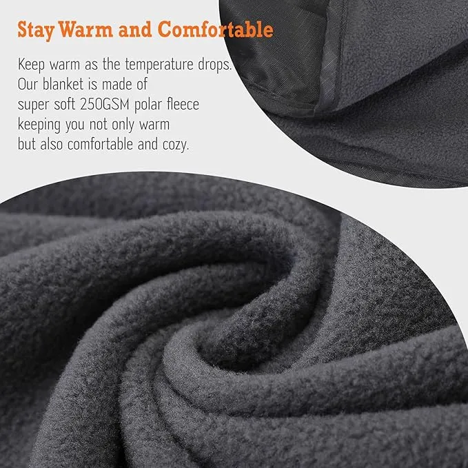 Updated Stadium Blanket for Cold Weather, 4-in-1 Waterproof Large Outdoor Blanket. Warm, Windproof, Portable, Great for Sports Events, Camping, Hiking, Picnic - 82x55in., Royal Blue