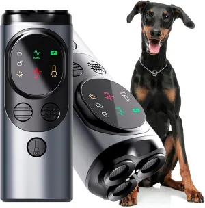 Upgrade Anti Barking Device for Dogs, Multi-Function LED Ultrasonic Bark Control with Flashlight/HD Display, Professional Dog Training Tool with 3X Sonic Emitters Ultra