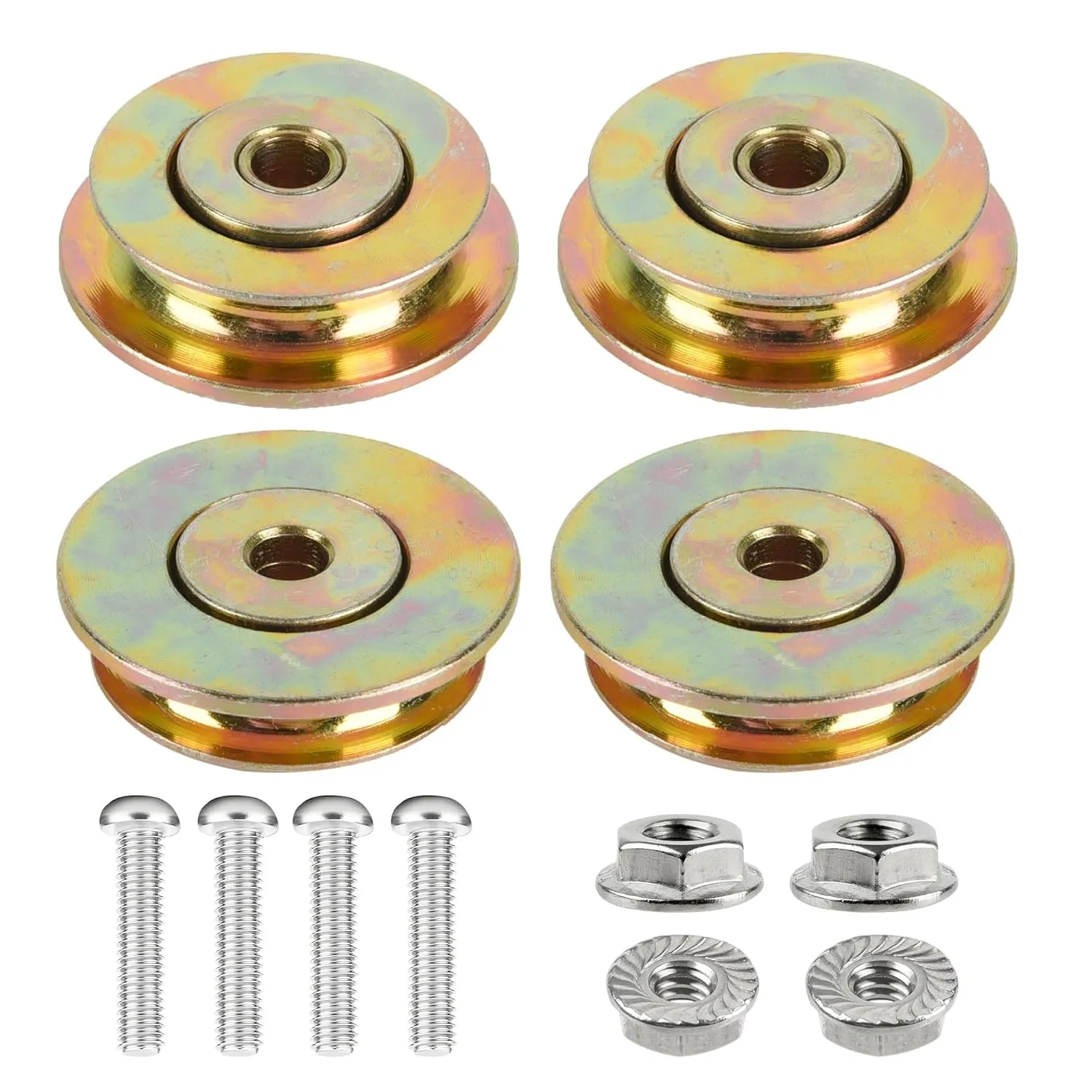 Upgrade Cut-Off Flange Track Bearings Kit, 12334 Rollers, 12364 Screws, 10094 Lock Nuts, Replacement and Guaranteed Fit for Tapco Pro & Max - Durable Stainless Steel, Easy Installation (4)