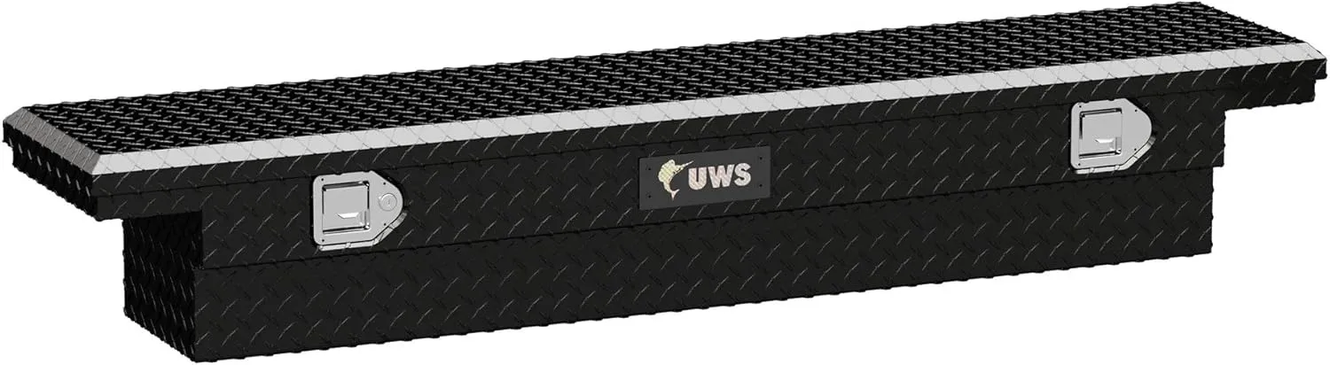 UWS EC10312 63-Inch Gloss Black Heavy-Wall Aluminum Slim Truck Tool Box with Low Profile, RigidCore Lid