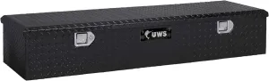UWS EC20092 58-Inch Gloss Black Heavy-Wall Aluminum 5th Wheel Truck Bed Tool Box, RigidCore Lid