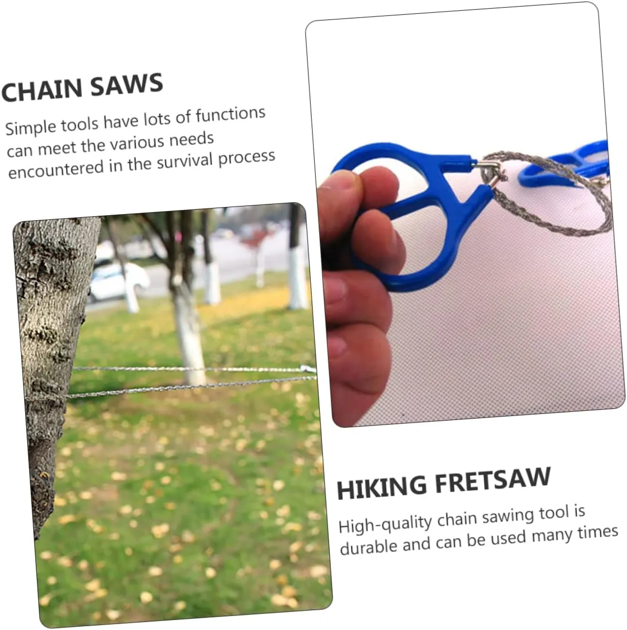 VANZACK 6pcs Portable Stainless Steel Survival Wire Saws for Outdoor Camping and Climbing Manual Rope Cutter for Efficient Branch Cutting Essential Camping Tool