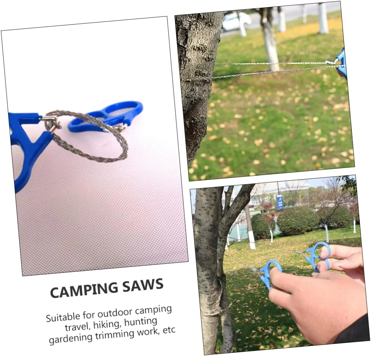 VANZACK 6pcs Portable Stainless Steel Survival Wire Saws for Outdoor Camping and Climbing Manual Rope Cutter for Efficient Branch Cutting Essential Camping Tool