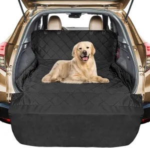 Veckle Upgraded Extra Large SUV Cargo Liner for Dogs Waterproof Scratchproof Cargo Cover with Bumper Flap Protector for SUVs Sedans Vans, Non-Slip,Universal Fit, Black