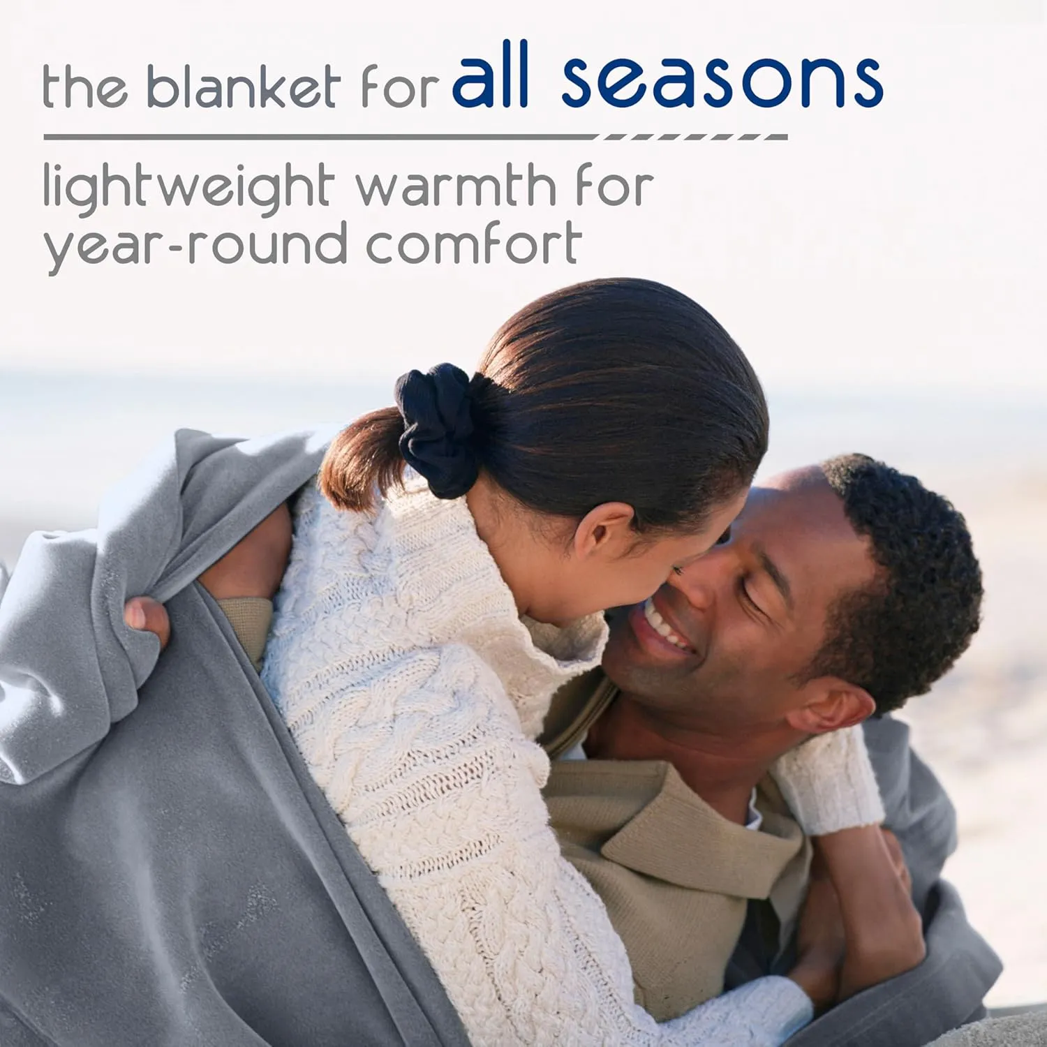 Vellux 1B07037 Original Insulating Core Hotel Style Solid blanket Machine Washable Soft Cozy Warm Thermal Durable Pet Friendly All Seasons Layering Bed Sofa Blankets, Full Queen, Grey