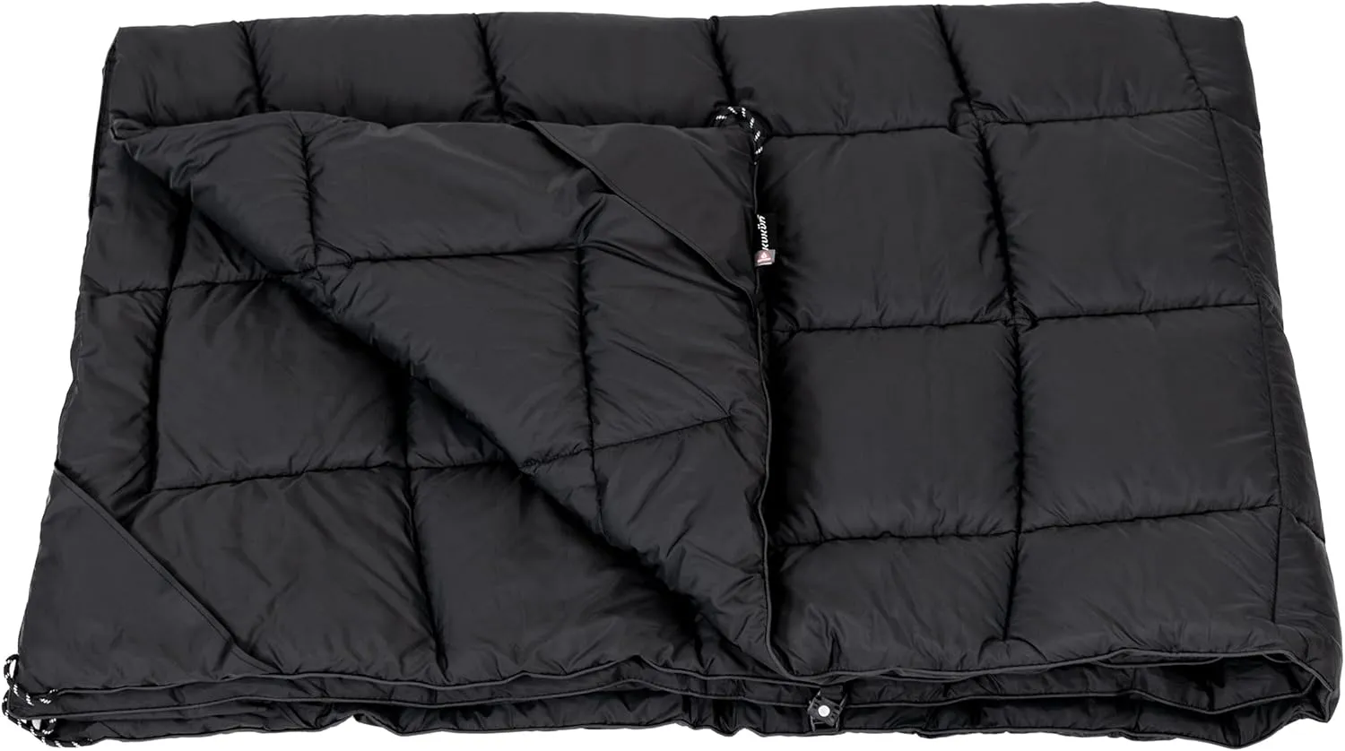 Versatile Packable Outdoor Camping Blanket, Puffy Blanket, Primaloft® Insulation, Warm, Durable, Lightweight, Waterproof, Oversize, Beach, Stadium, and More! 55"x80" (Black Beauty)