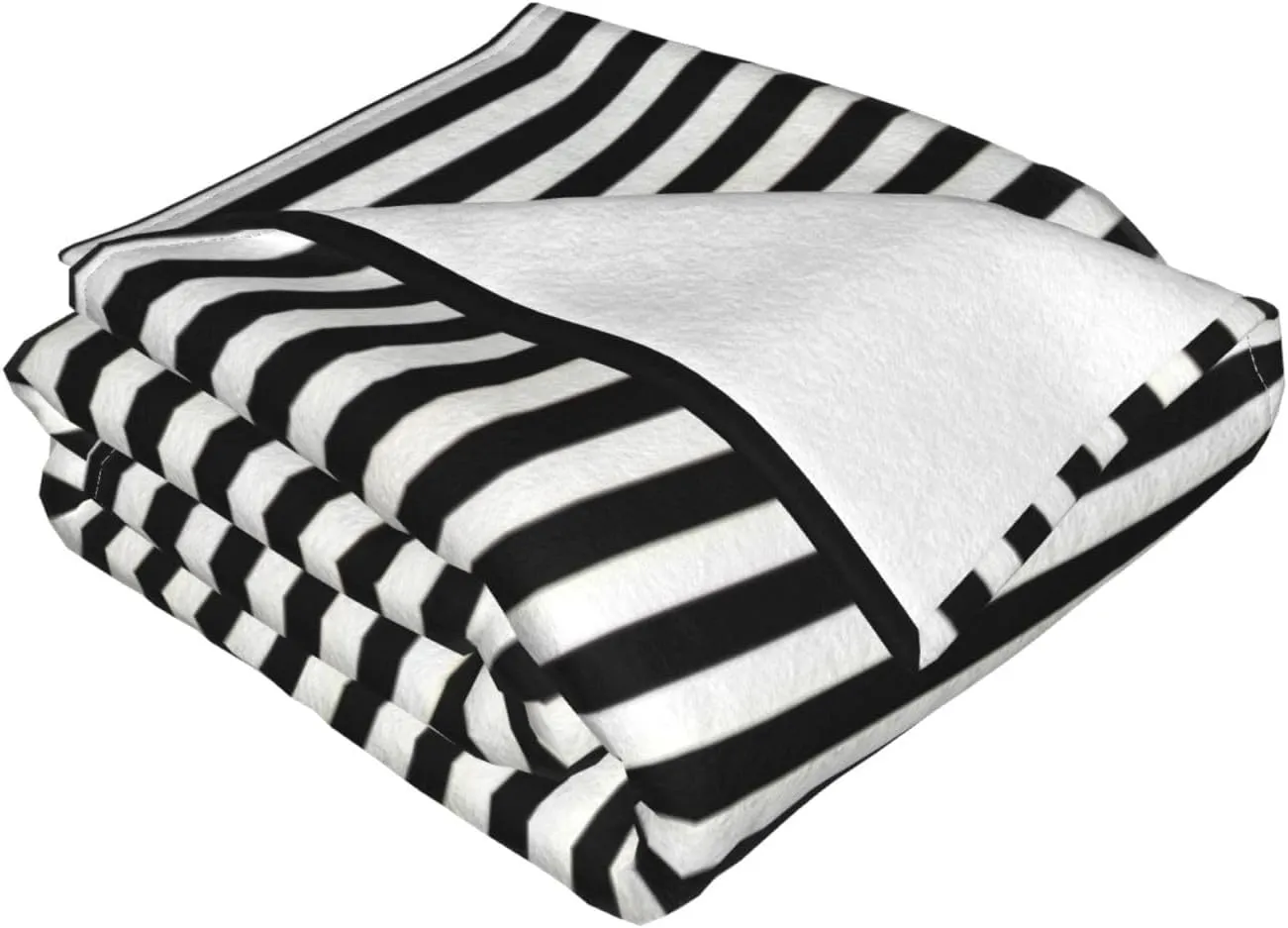 Vertical Gold Black and White Art Deco Stripes 60"X50" Flannel Blanket - 100% Soft Polyester, Lightweight and Warm, Suitable for Families, Camping, Travel