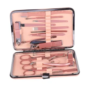 VICASKY Complete Set Manicure Kit Trendy Stainless Steel Rose Gold Nail Clippers Trimmer File for Women Men