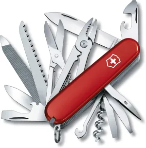 Victorinox Handyman Swiss Army Knife, 24 Functions, Swiss Made Pocket Knife with Large Blade, Screwdriver, Chisel and Pliers - Red