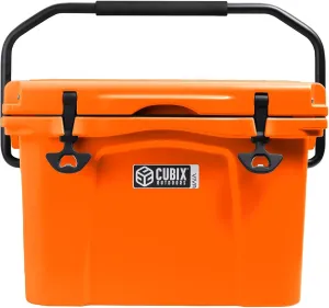 Viva 25qt Portable Rotomolded Hard Cooler, Heavy Duty Cooler Ice Chest Holds Up to 30 Cans, Insulated Cooler, 5-Day Cold Retention for Travel, Beach, Camping, Fishing (Zesty Orange)