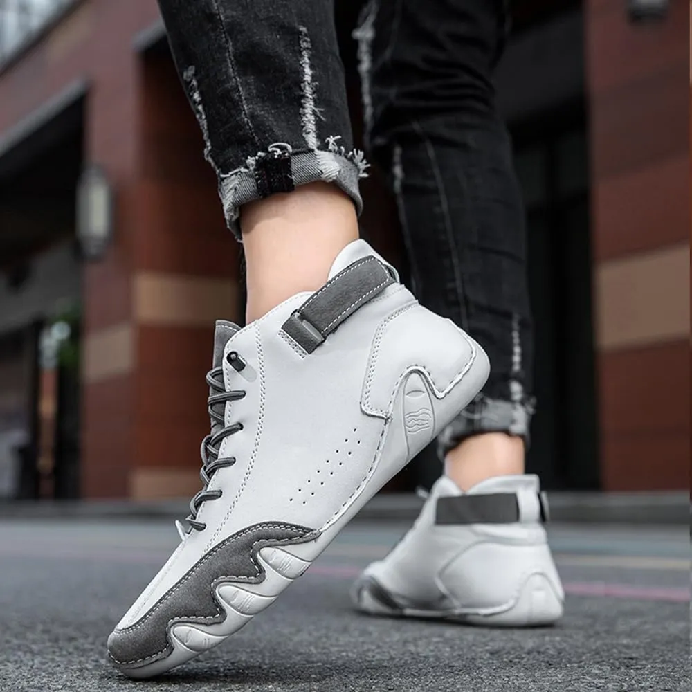 vogany shoes orthopedic sneakers men Handmade Suede Lace-Up Ankle Boots – Lightweight, Waterproof Casual Sneakers with Slip-Resistant Sole