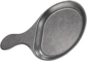 VOSAREA Stainless Steel Dinner Plate Distressed Metal Plate Handles for Versatile Outdoor Cooking Serving
