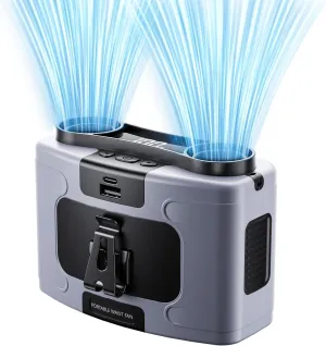 Waist Fan, Portable USB Rechargeable Cooler Fan - Hand Free, 10000mAh Battery Lasts 6-32 Hours