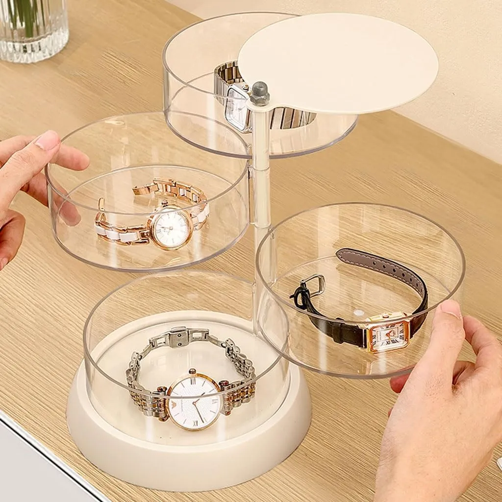 Watch Box Travel Watch Case Plastic Watch Storage Box Multi-layer Rotating Watch Box Transparent Watch Jewelry Display Box Jewelry Storage Box Watch Box for Men(M18.5cm)