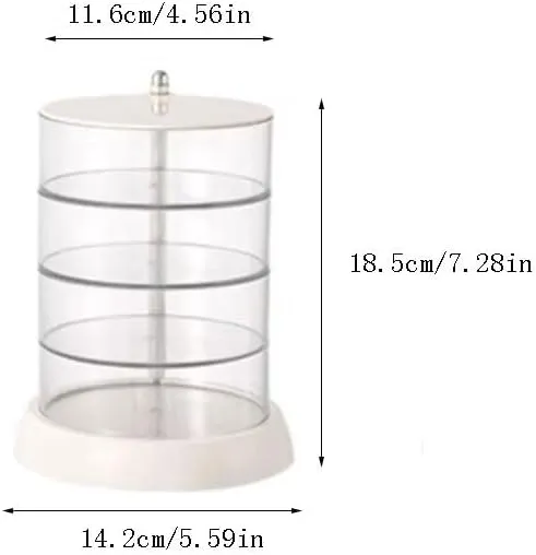 Watch Box Travel Watch Case Plastic Watch Storage Box Multi-layer Rotating Watch Box Transparent Watch Jewelry Display Box Jewelry Storage Box Watch Box for Men(M18.5cm)