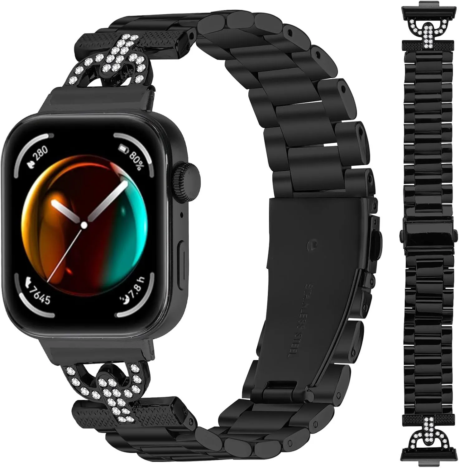 WatchBand Compatible With Hua wei Watch Fit 3, Adjustable Replacement Wristband Stainless Steel Watch Band For Hua wei Watch Fit 3