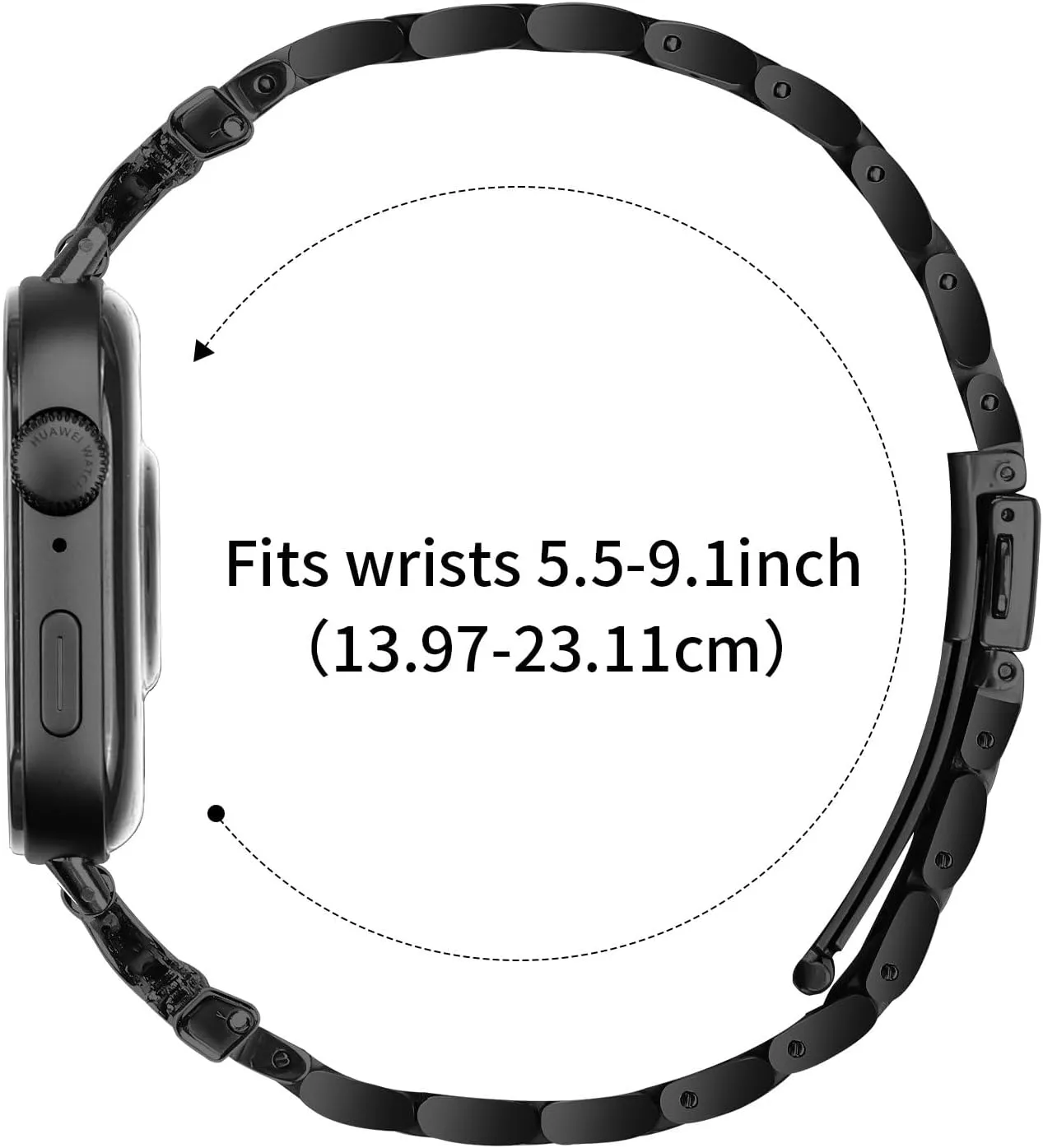 WatchBand Compatible With Hua wei Watch Fit 3, Adjustable Replacement Wristband Stainless Steel Watch Band For Hua wei Watch Fit 3