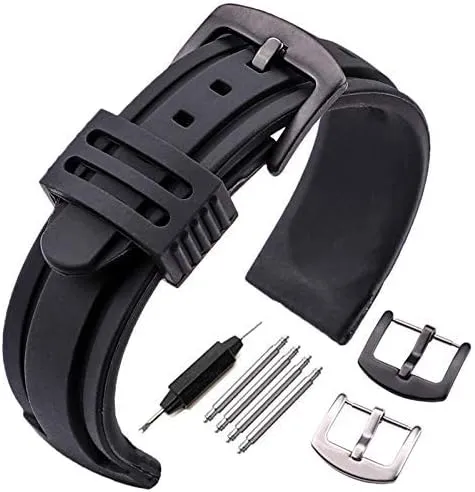 Watchband watch straps 22mm 24mm silicone watch band strap sport soft diving rubber clock watchbands stainless steel pin buckle bracelet accessories
