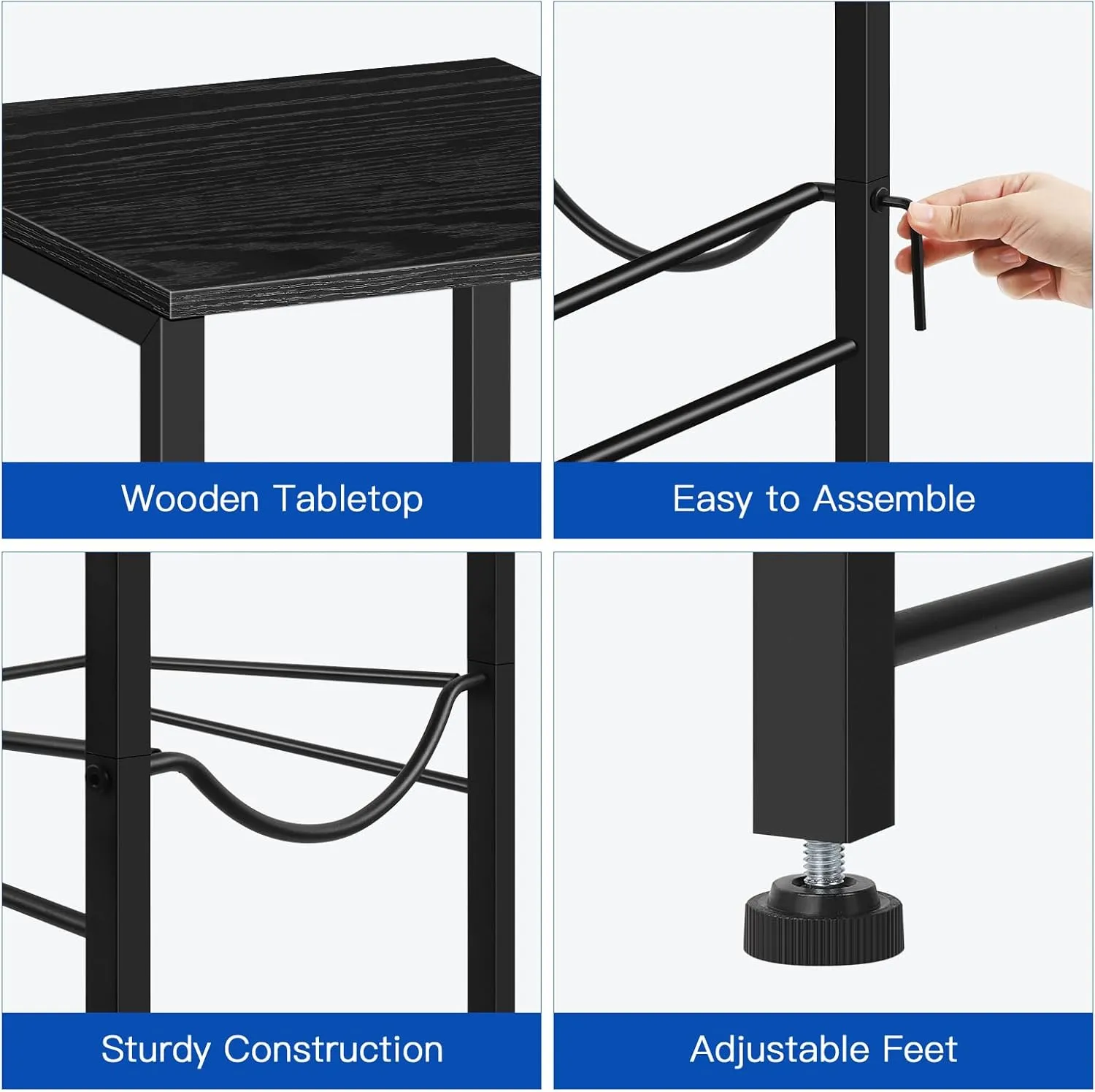 Water Jug Holder 5 Gallon Water Bottle Holder with Top Shelve 2 Tier Water Cooler Storage Rack Heavy Duty Water Dispenser Stand for Kitchen Living Room Office Black