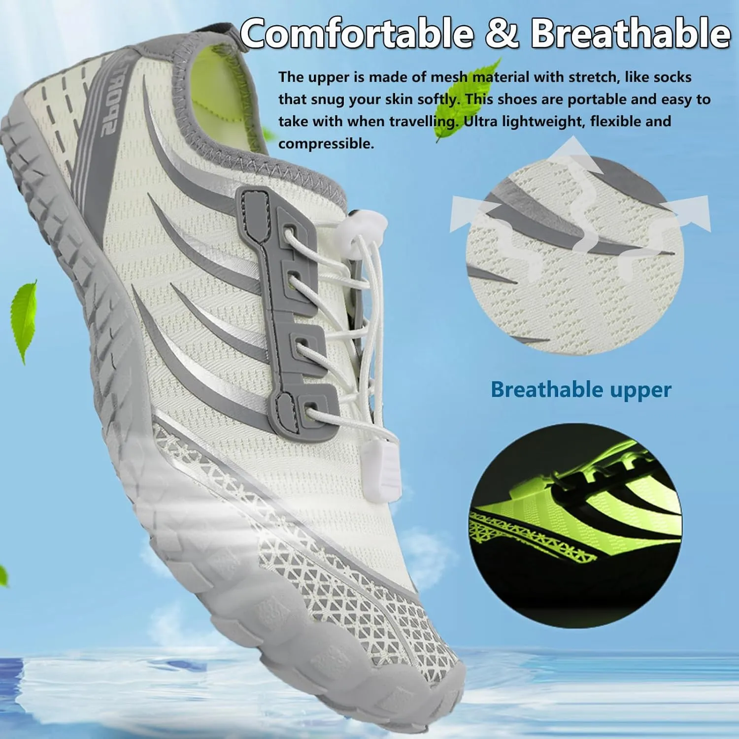 Water Shoes Mens Women Barefoot Shoes Quick Dry Aqua Outdoor Sports for Swim Pool Beach Surf Walk Water Yoga River Lake Hiking Kayaking