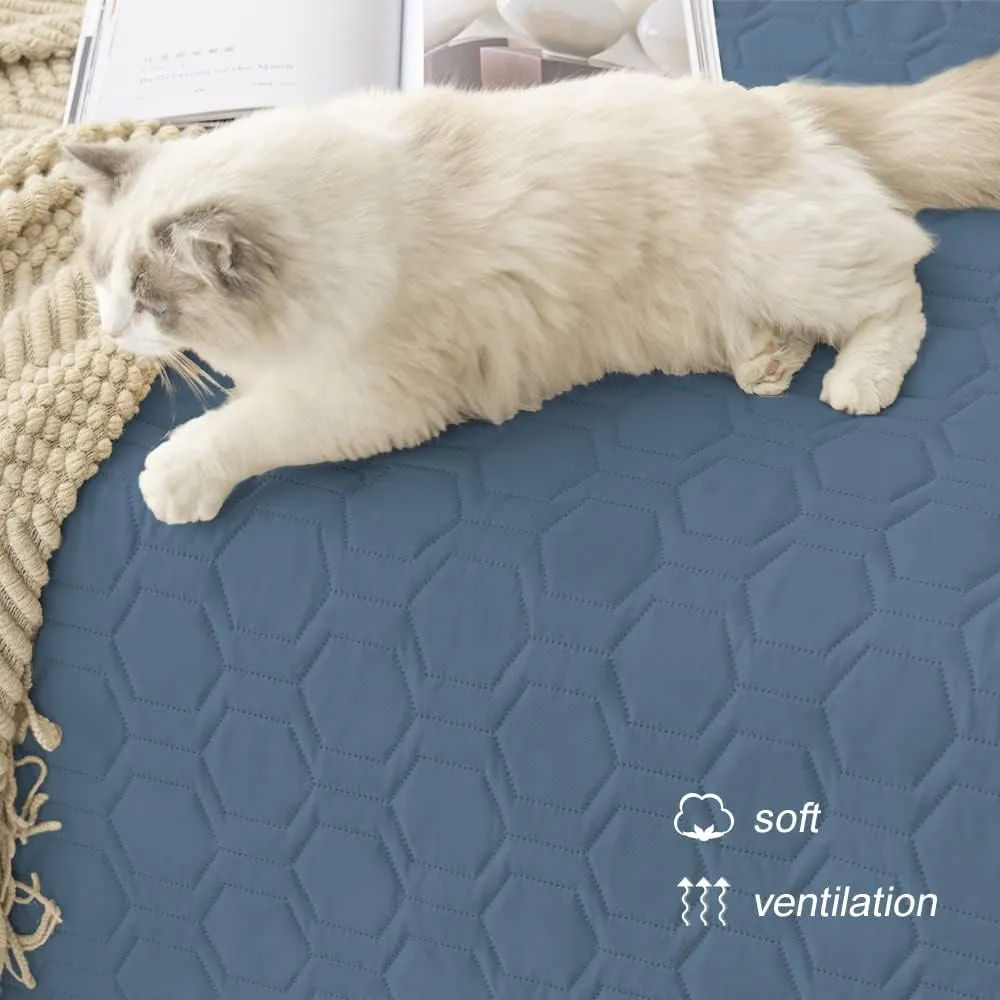 Waterproof and Non-Slip Dog Bed Cover and Pet Blanket Sofa Pet Bed Mat ，car Incontinence Mattress Protectors Furniture Couch Cover for Most Cats Dogs, Pets（52x82- Navy Blue）