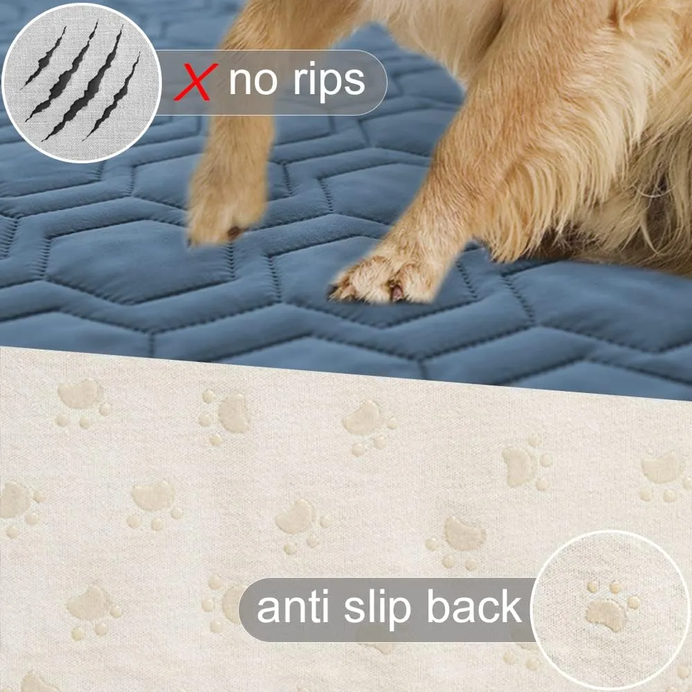 Waterproof and Non-Slip Dog Bed Cover and Pet Blanket Sofa Pet Bed Mat ，car Incontinence Mattress Protectors Furniture Couch Cover for Most Cats Dogs, Pets（52x82- Navy Blue）