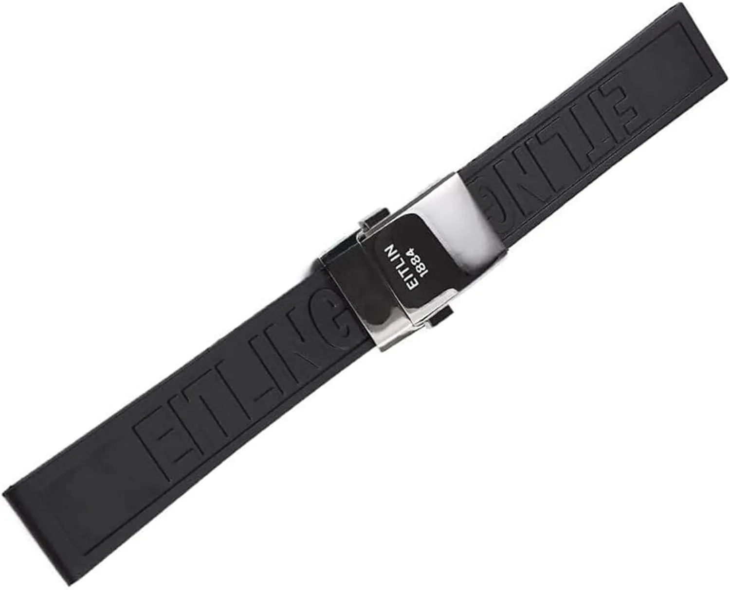 Waterproof Balck Rubber Watchband For Breitling Watch Strap Tape Wrist Bracelet With Folding Clasp 22 24mm