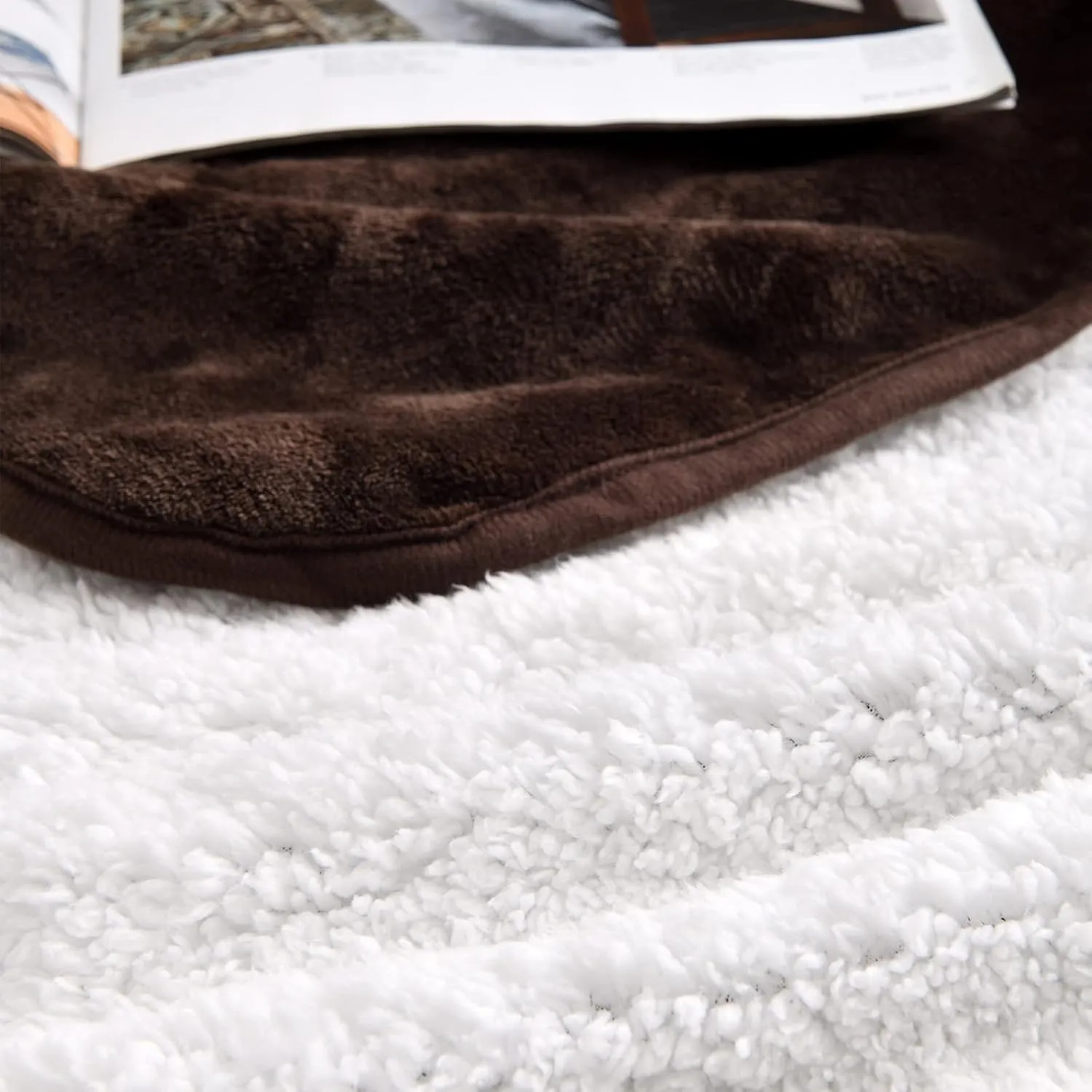 Waterproof Blanket for Bed Couch Sofa, Soft Liquid Pee Proof Pet Blanket for Dog Puppy Cat, Reversible Sherpa Fleece Furniture Protector (Brown, 60x80 inches)