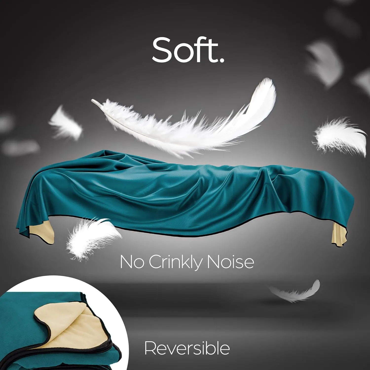 Waterproof Blanket Large – No Mess Soft and Cozy Waterproof Throw Blanket Against Accidents, Spill & Stain Proof Easy to Clean Splash Blanket Cover, Reversible Blue/Beige 80”x90”