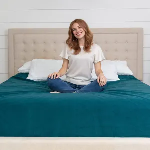 Waterproof Blanket Large – No Mess Soft and Cozy Waterproof Throw Blanket Against Accidents, Spill & Stain Proof Easy to Clean Splash Blanket Cover, Reversible Blue/Beige 80”x90”