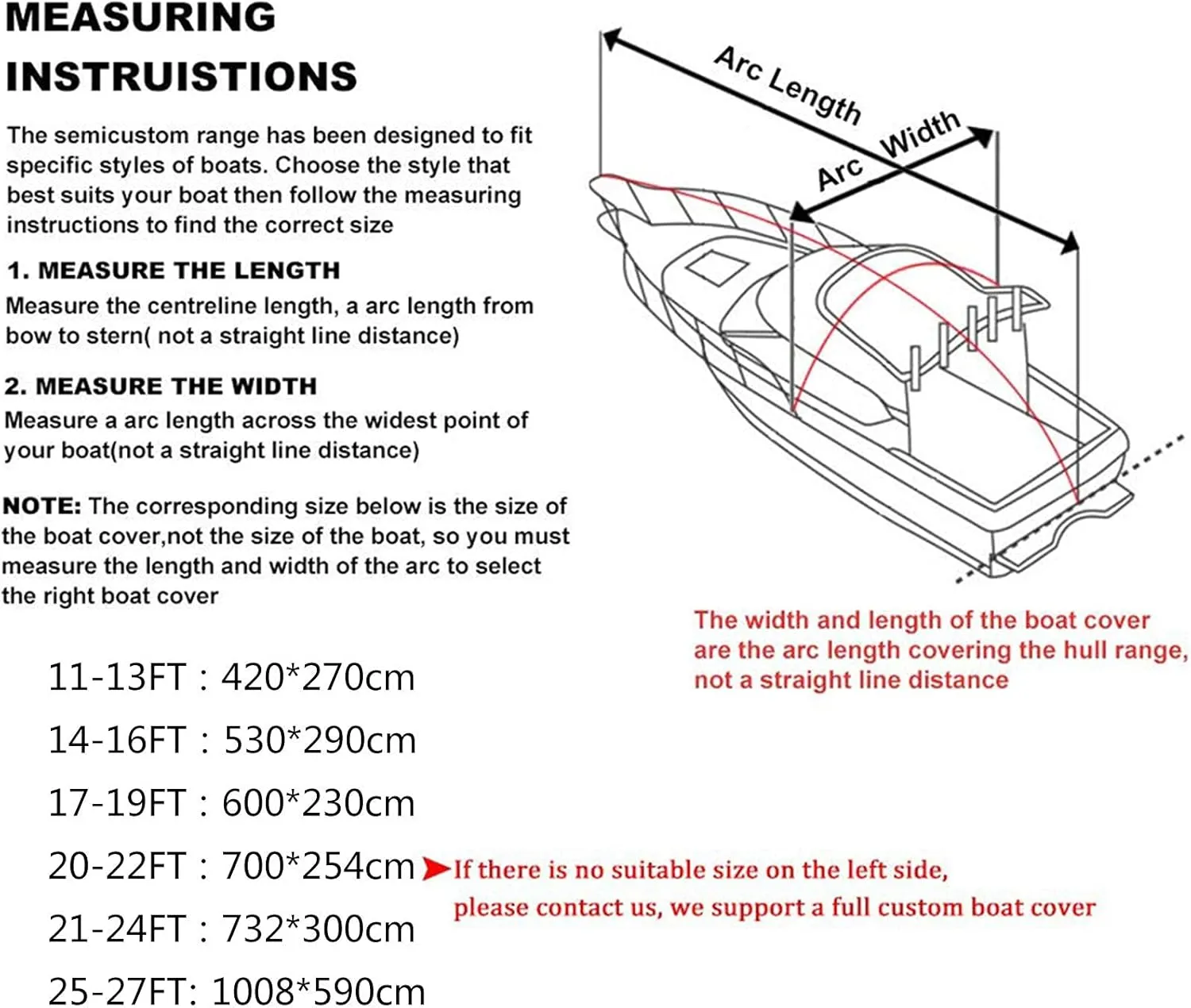Waterproof Boat Cover, Heavy Duty 600D Marine Grade Oxford Waterproof Durable Tear Proof Boat Cover UV Resistant Cover, for V Hull, Fishing Boat,Black,25to27FT