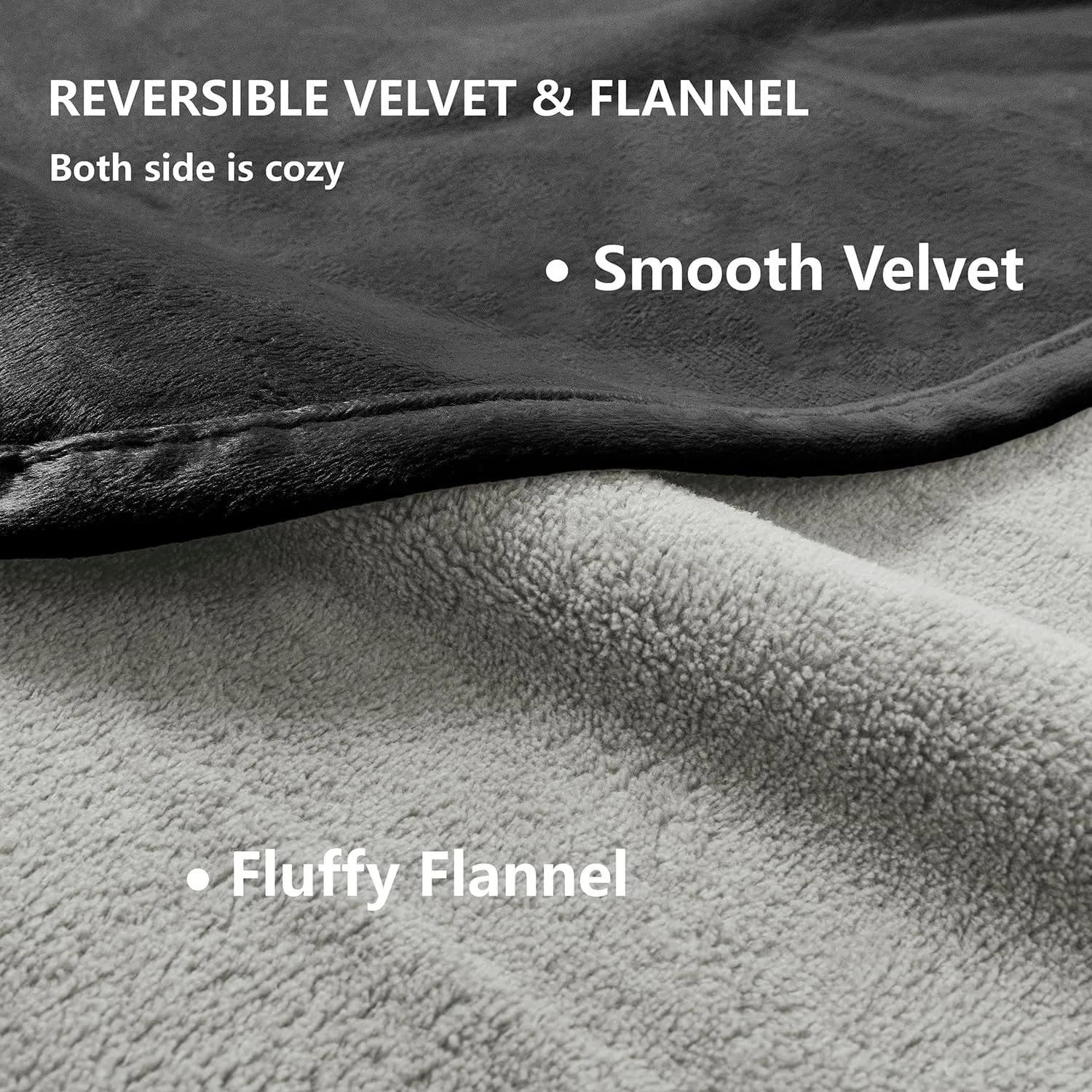 Waterproof Dog Blankets, Washable Pee Proof Pet Blanket for Couch, Soft Reversible Puppy Throw Furniture Protector Cover for Bed Sofa-52"x82",Black Lightgrey