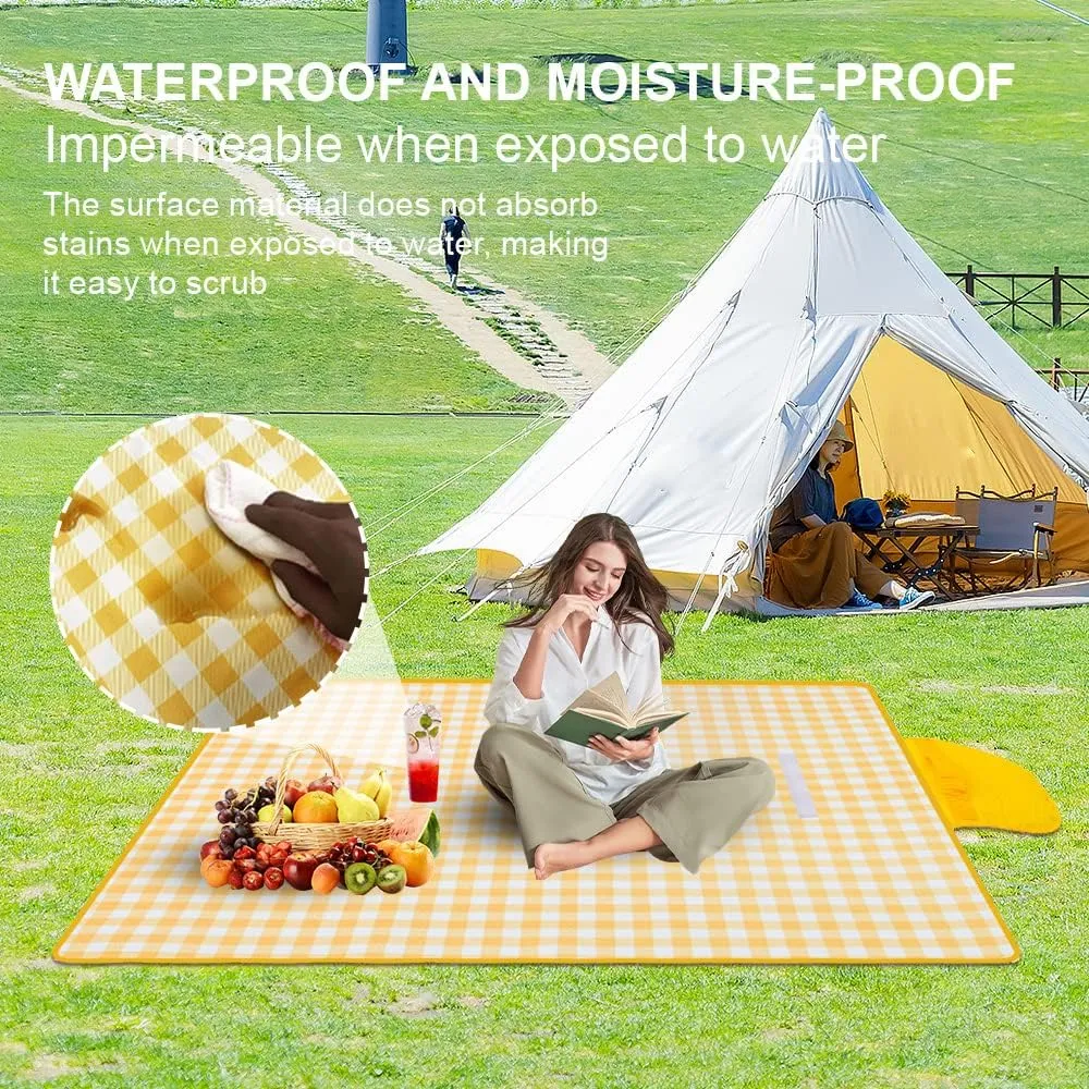Waterproof Foldable Outdoor Picnic Mat,2023 New Extra Large Beach Blanket Foldable Lightweight Waterproof Sand Mat,Portable Travel Blanket Play Mat for Beach Camping Hiking Park (#A2, 80 *80 in)